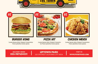 可爱卡通移动食品销售点传单海报PSD模板——互联网技术服务新体验